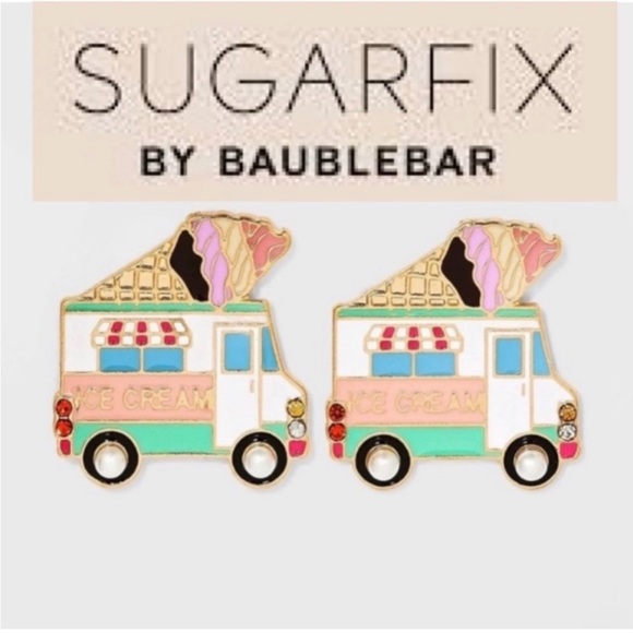NWT SugarFix by Bauble Bar Whipped Cream Whip Sundae Funday Earrings💕 - Picture 1 of 4
